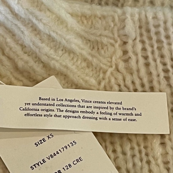 VINCE WOOL BLEND NUBBY TURTLENECK SWEATER IN CREAM NWT WOMEN'S SIZE XS - Picture 16 of 16